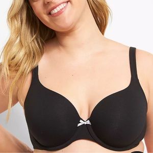 *NWT* Cacique Cotton Lightly Lined T-Shirt Bra - Black (44B)